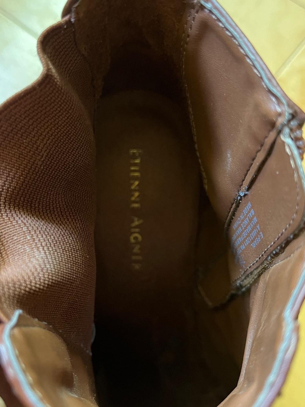 Etienne Aigner Chestnut Brown Leather Ankle Boots with Buckle - Picture 12 of 13